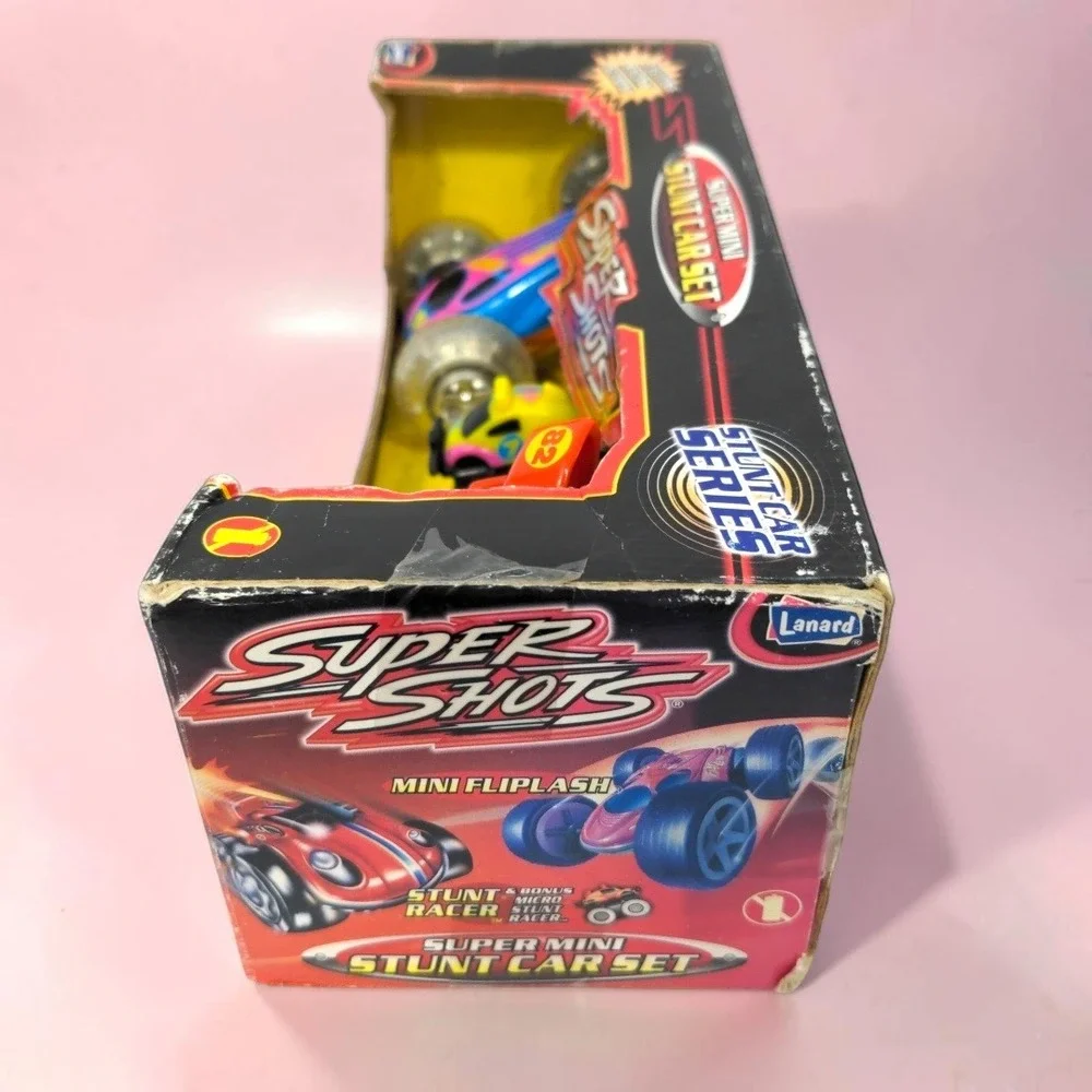 VTG 2001 Lanard Super Shots Super Mini Stunt Car 3 Car Racer Set Fliplash  NIB